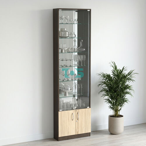 Торговая витрина с 6-ю стеклянными полками 150x600 мм серии NEXT-6 №2-2 (З/C - ЗЕРКАЛО)