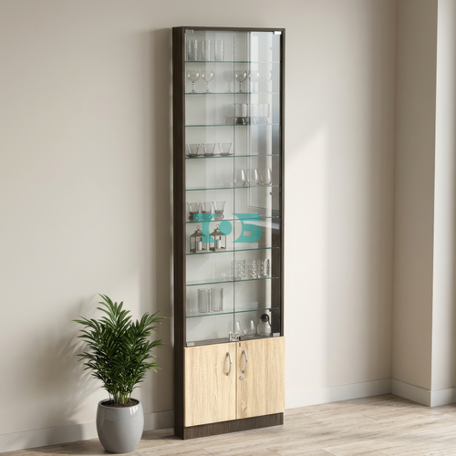 Торговая витрина с 9-ю стеклянными полками 100x600 мм серии NEXT-9 №1-1 (З/C - СТЕКЛО)