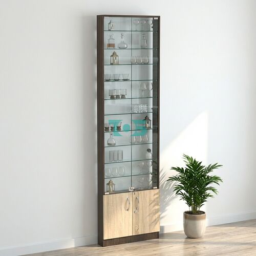 Торговая витрина с 10-ю стеклянными полками 100x600 мм серии NEXT-10 №1-1 (З/C - СТЕКЛО)