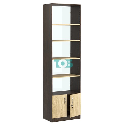 Стеллаж из ДСП с 4-мя полками 350x600 мм серии LEVEL-4 №6-1 (З/C - СТЕКЛО)