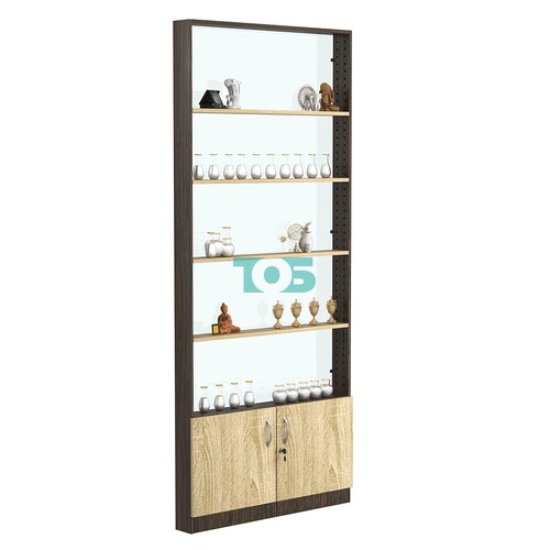 Стеллаж из ДСП с 4-мя полками 100x900 мм серии LEVEL-4 №8-1 (З/C - СТЕКЛО)