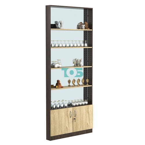 Стеллаж из ДСП с 4-мя полками 100x900 мм серии LEVEL-4 №8-2 (З/C - ЗЕРКАЛО)