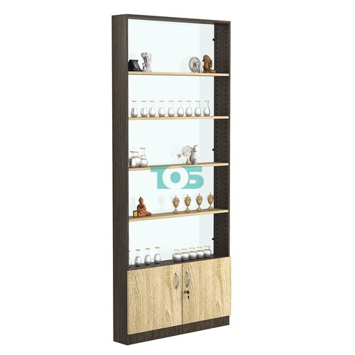 Стеллаж из ДСП с 4-мя полками 150x900 мм серии LEVEL-4 №9-1 (З/C - СТЕКЛО)