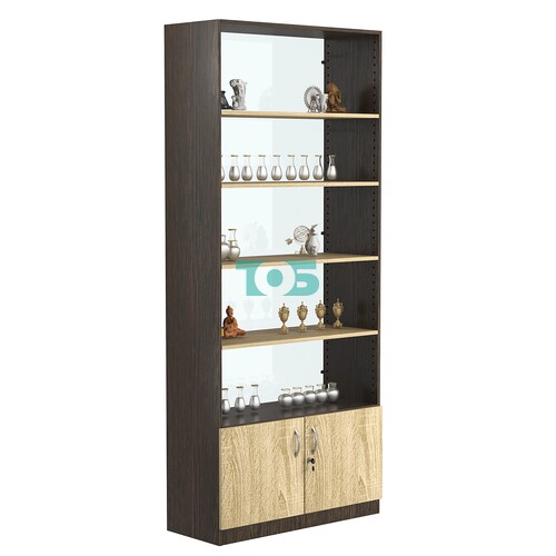 Стеллаж из ДСП с 4-мя полками 350x900 мм серии LEVEL-4 №13-1 (З/C - СТЕКЛО)