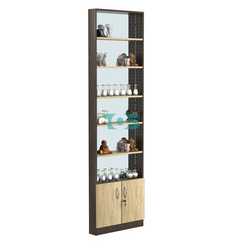 Стеллаж из ДСП с 5-ю полками 100x600 мм серии LEVEL-5 №1-2 (З/C - ЗЕРКАЛО)