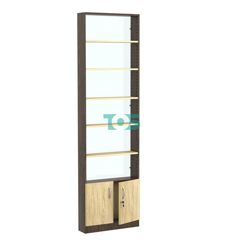 Стеллаж из ДСП с 5-ю полками 150x600 мм серии LEVEL-5 №2-1 (З/C - СТЕКЛО)