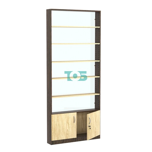 Стеллаж из ДСП с 5-ю полками 100x900 мм серии LEVEL-5 №8-1 (З/C - СТЕКЛО)