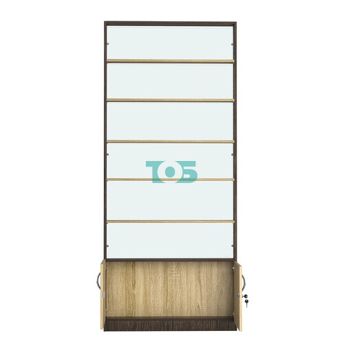 Стеллаж из ДСП с 5-ю полками 100x900 мм серии LEVEL-5 №8-1 (З/C - СТЕКЛО)