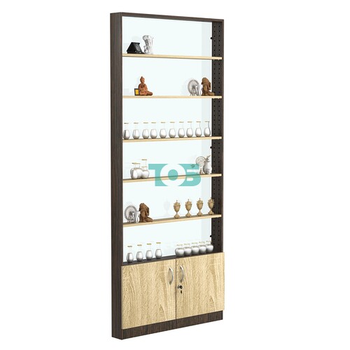 Стеллаж из ДСП с 5-ю полками 100x900 мм серии LEVEL-5 №8-1 (З/C - СТЕКЛО)