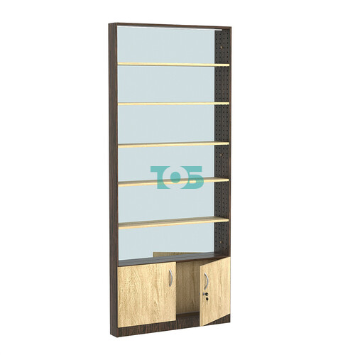 Стеллаж из ДСП с 5-ю полками 100x900 мм серии LEVEL-5 №8-2 (З/C - ЗЕРКАЛО)