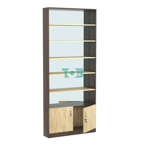 Стеллаж из ДСП с 5-ю полками 200x900 мм серии LEVEL-5 №10-2 (З/C - ЗЕРКАЛО)