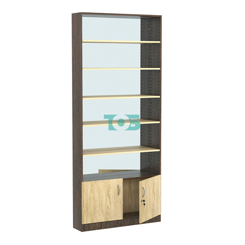 Стеллаж из ДСП с 5-ю полками 250x900 мм серии LEVEL-5 №11-1 (З/C - СТЕКЛО)