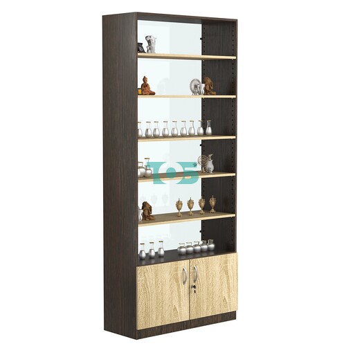 Стеллаж из ДСП с 5-ю полками 350x900 мм серии LEVEL-5 №13-1 (З/C - СТЕКЛО)