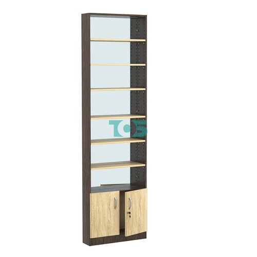 Стеллаж из ДСП с 6-ю полками 150x600 мм серии LEVEL-6 №2-2 (З/C - ЗЕРКАЛО)