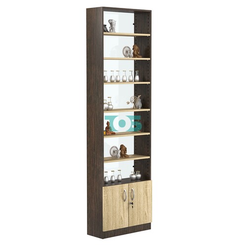 Стеллаж из ДСП с 6-ю полками 250x600 мм серии LEVEL-6 №4-1 (З/C - СТЕКЛО)