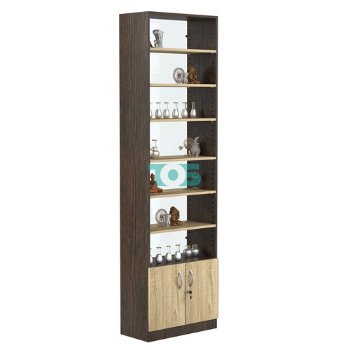 Стеллаж из ДСП с 6-ю полками 300x600 мм серии LEVEL-6 №5-1 (З/C - СТЕКЛО)