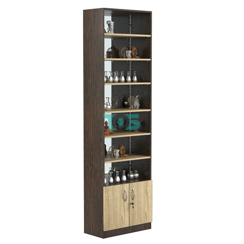 Стеллаж из ДСП с 6-ю полками 300x600 мм серии LEVEL-6 №5-2 (З/C - ЗЕРКАЛО)