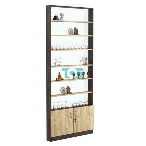 Стеллаж из ДСП с 6-ю полками 100x900 мм серии LEVEL-6 №8-1 (З/C - СТЕКЛО)