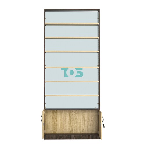 Стеллаж из ДСП с 6-ю полками 100x900 мм серии LEVEL-6 №8-2 (З/C - ЗЕРКАЛО)