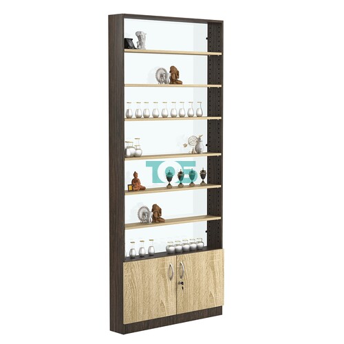 Стеллаж из ДСП с 6-ю полками 150x900 мм серии LEVEL-6 №9-1 (З/C - СТЕКЛО)