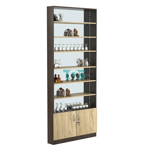 Стеллаж из ДСП с 6-ю полками 150x900 мм серии LEVEL-6 №9-2 (З/C - ЗЕРКАЛО)