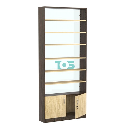 Стеллаж из ДСП с 6-ю полками 250x900 мм серии LEVEL-6 №11-1 (З/C - СТЕКЛО)