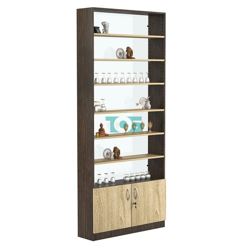 Стеллаж из ДСП с 6-ю полками 250x900 мм серии LEVEL-6 №11-1 (З/C - СТЕКЛО)