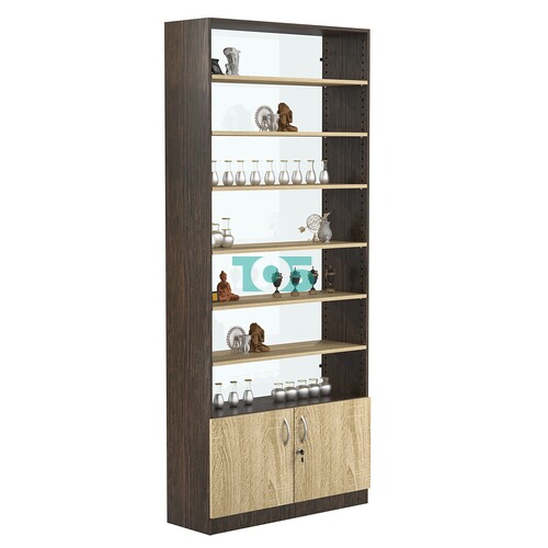 Стеллаж из ДСП с 6-ю полками 300x900 мм серии LEVEL-6 №12-1 (З/C - СТЕКЛО)