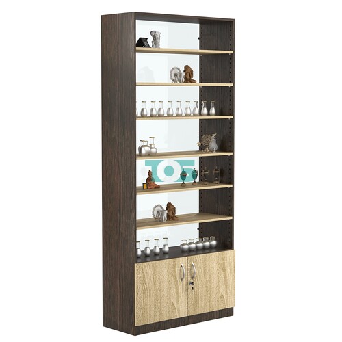 Стеллаж из ДСП с 6-ю полками 350x900 мм серии LEVEL-6 №13-1 (З/C - СТЕКЛО)