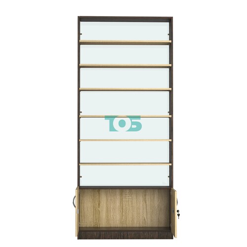 Стеллаж из ДСП с 6-ю полками 350x900 мм серии LEVEL-6 №13-2 (З/C - ЗЕРКАЛО)