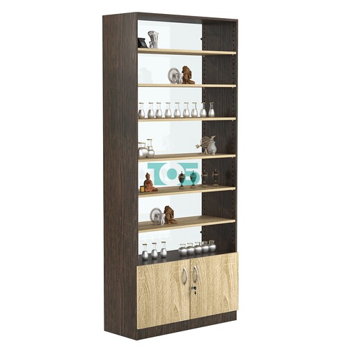 Стеллаж из ДСП с 6-ю полками 400x900 мм серии LEVEL-6 №14-1 (З/C - СТЕКЛО)