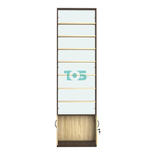 Стеллаж из ДСП с 7-ю полками 100x600 мм серии LEVEL-7 №1-1 (З/C - СТЕКЛО)