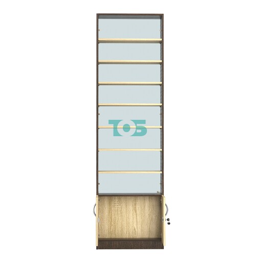 Стеллаж из ДСП с 7-ю полками 100x600 мм серии LEVEL-7 №1-2 (З/C - ЗЕРКАЛО)