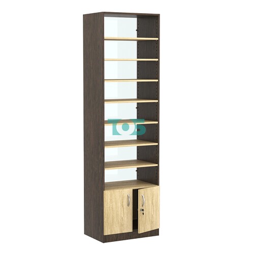 Стеллаж из ДСП с 7-ю полками 400x600 мм серии LEVEL-7 №7-1 (З/C - СТЕКЛО)