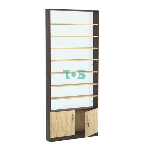 Стеллаж из ДСП с 7-ю полками 150x900 мм серии LEVEL-7 №9-1 (З/C - СТЕКЛО)