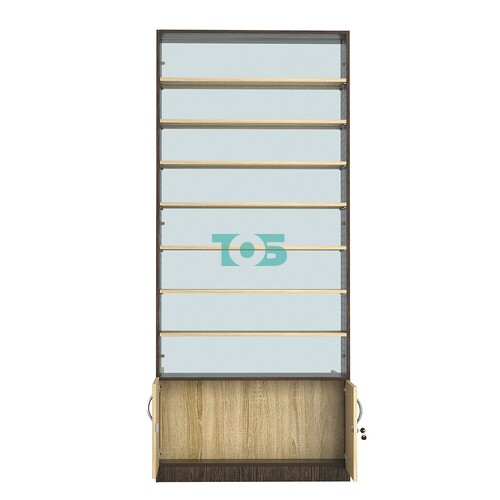 Стеллаж из ДСП с 7-ю полками 150x900 мм серии LEVEL-7 №9-2 (З/C - ЗЕРКАЛО)