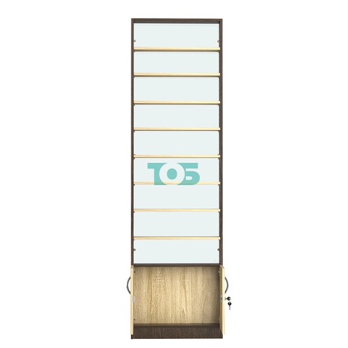 Стеллаж из ДСП с 8-ю полками 100x600 мм серии LEVEL-8 №1-1 (З/C - СТЕКЛО)