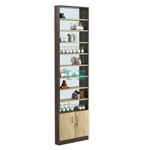 Стеллаж из ДСП с 8-ю полками 100x600 мм серии LEVEL-8 №1-2 (З/C - ЗЕРКАЛО)