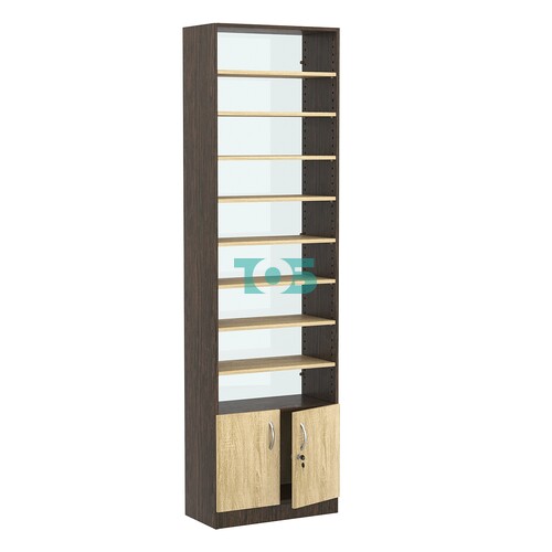 Стеллаж из ДСП с 8-ю полками 300x600 мм серии LEVEL-8 №5-1 (З/C - СТЕКЛО)