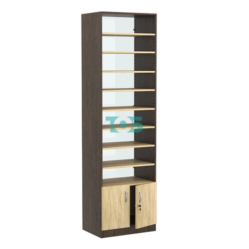 Стеллаж из ДСП с 8-ю полками 400x600 мм серии LEVEL-8 №7-1 (З/C - СТЕКЛО)