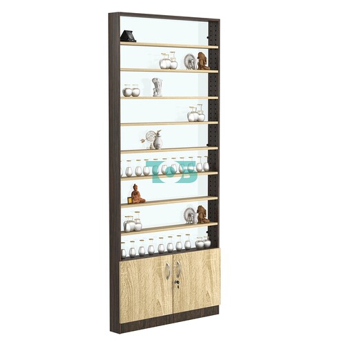 Стеллаж из ДСП с 8-ю полками 100x900 мм серии LEVEL-8 №8-1 (З/C - СТЕКЛО)