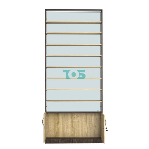 Стеллаж из ДСП с 8-ю полками 100x900 мм серии LEVEL-8 №8-2 (З/C - ЗЕРКАЛО)