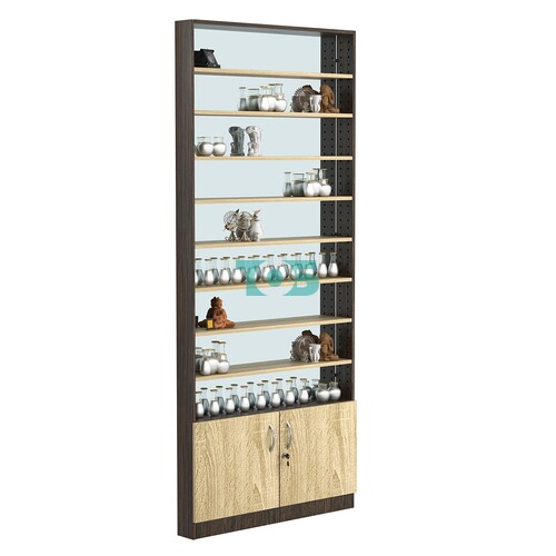 Стеллаж из ДСП с 8-ю полками 100x900 мм серии LEVEL-8 №8-2 (З/C - ЗЕРКАЛО)