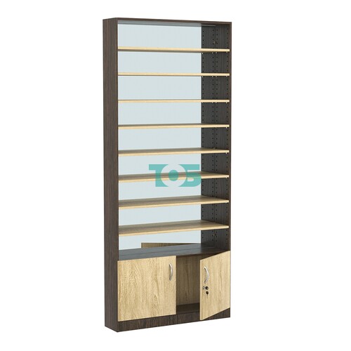 Стеллаж из ДСП с 8-ю полками 200x900 мм серии LEVEL-8 №10-2 (З/C - ЗЕРКАЛО)