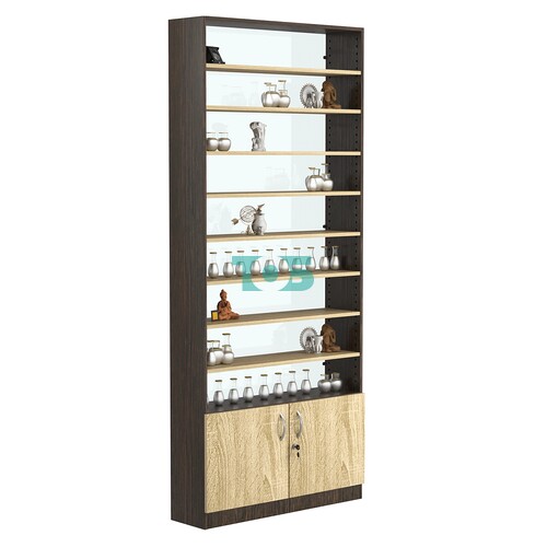 Стеллаж из ДСП с 8-ю полками 250x900 мм серии LEVEL-8 №11-1 (З/C - СТЕКЛО)