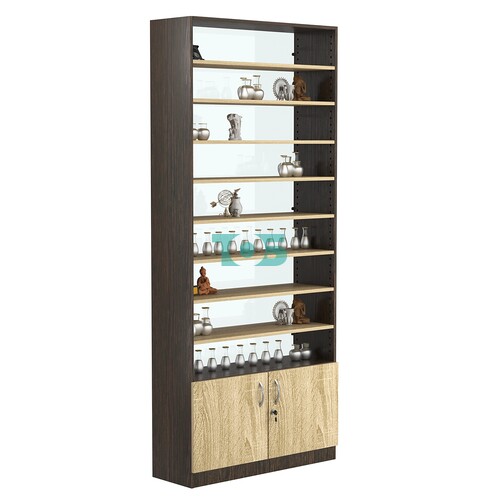 Стеллаж из ДСП с 8-ю полками 300x900 мм серии LEVEL-8 №12-1 (З/C - СТЕКЛО)