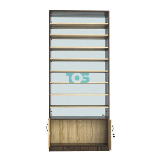 Стеллаж из ДСП с 8-ю полками 300x900 мм серии LEVEL-8 №12-2 (З/C - ЗЕРКАЛО)