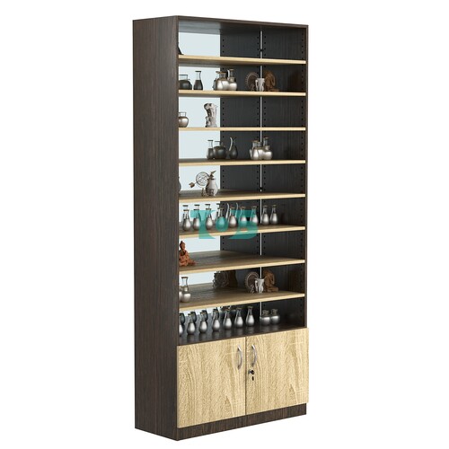 Стеллаж из ДСП с 8-ю полками 350x900 мм серии LEVEL-8 №13-2 (З/C - ЗЕРКАЛО)