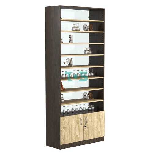 Стеллаж из ДСП с 8-ю полками 400x900 мм серии LEVEL-8 №14-1 (З/C - СТЕКЛО)