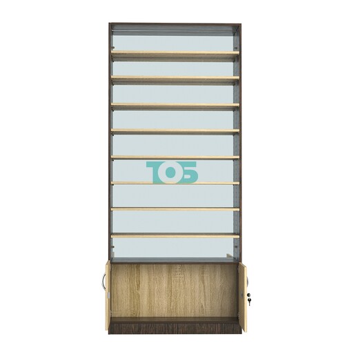 Стеллаж из ДСП с 8-ю полками 400x900 мм серии LEVEL-8 №14-2 (З/C - ЗЕРКАЛО)